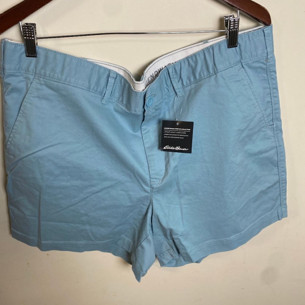 Eddie Bauer NWT Legendwash 5" Stretch Shorts Blue 18W